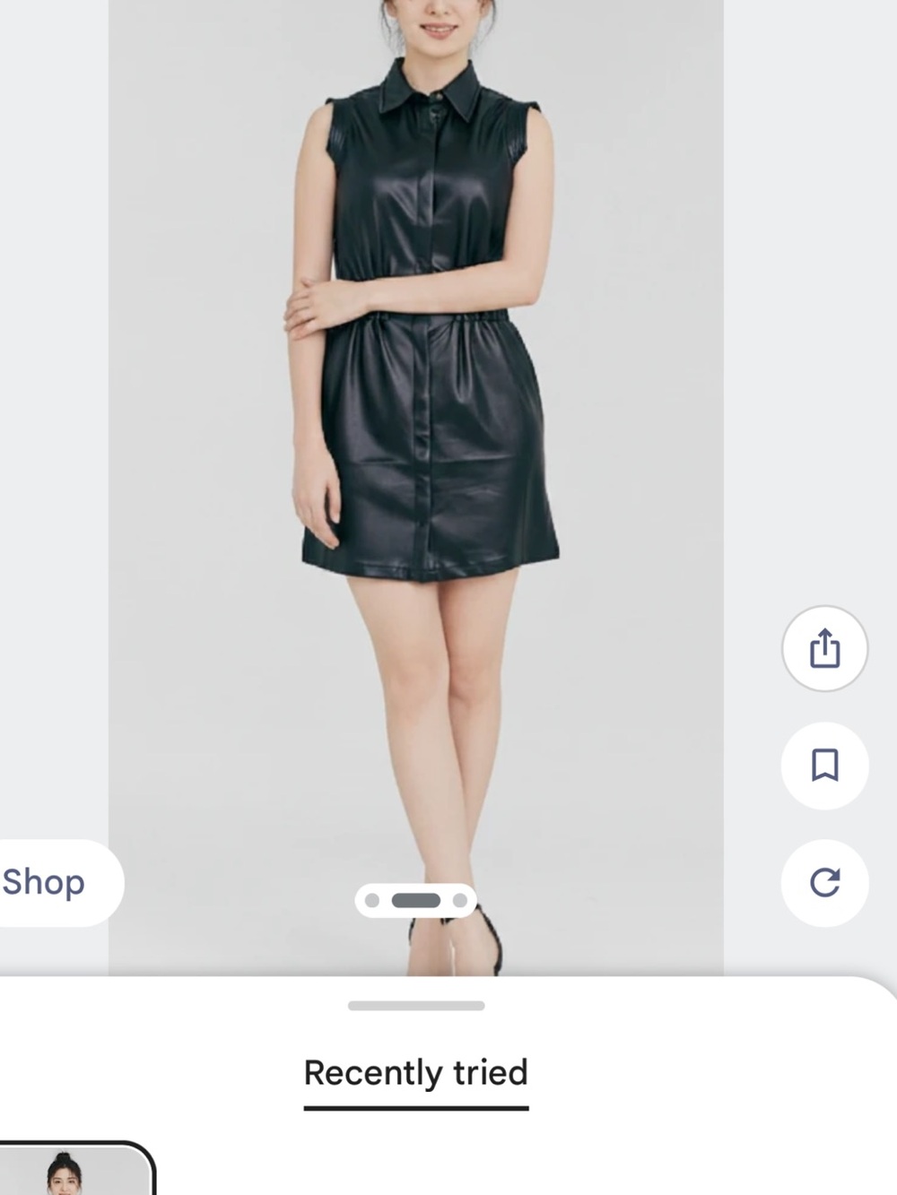 Elan black faux leather dress new in the packaging size small